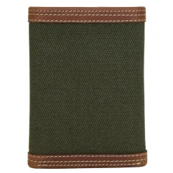 Wolverine Canvas & Leather Trifold Wallet Brown/Olive Outlet