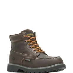 Wolverine Men'S Floorhand Moc Toe 6” Work Boot Dark Coffee Fashion