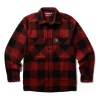 Wolverine Men'S Forge Flannel Overshirt Dark Red Plaid Cheap