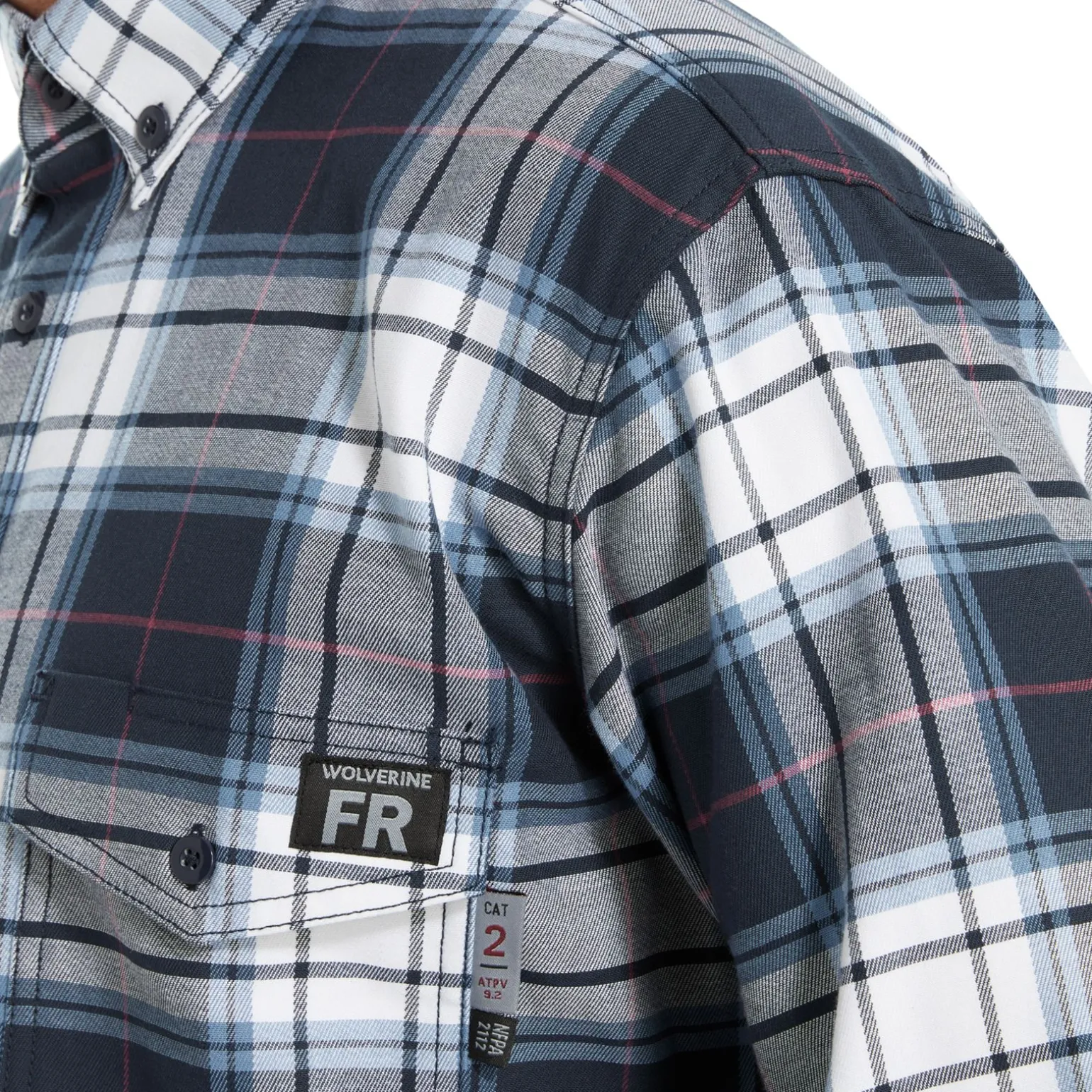 Wolverine Men'S Fr Plaid Long Sleeve Twill Shirt Navy Plaid Online