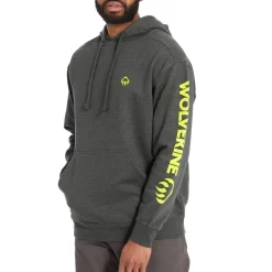 Wolverine Men'S Graphic Hoody- Sleeve Logo Onyx Heather Cheap