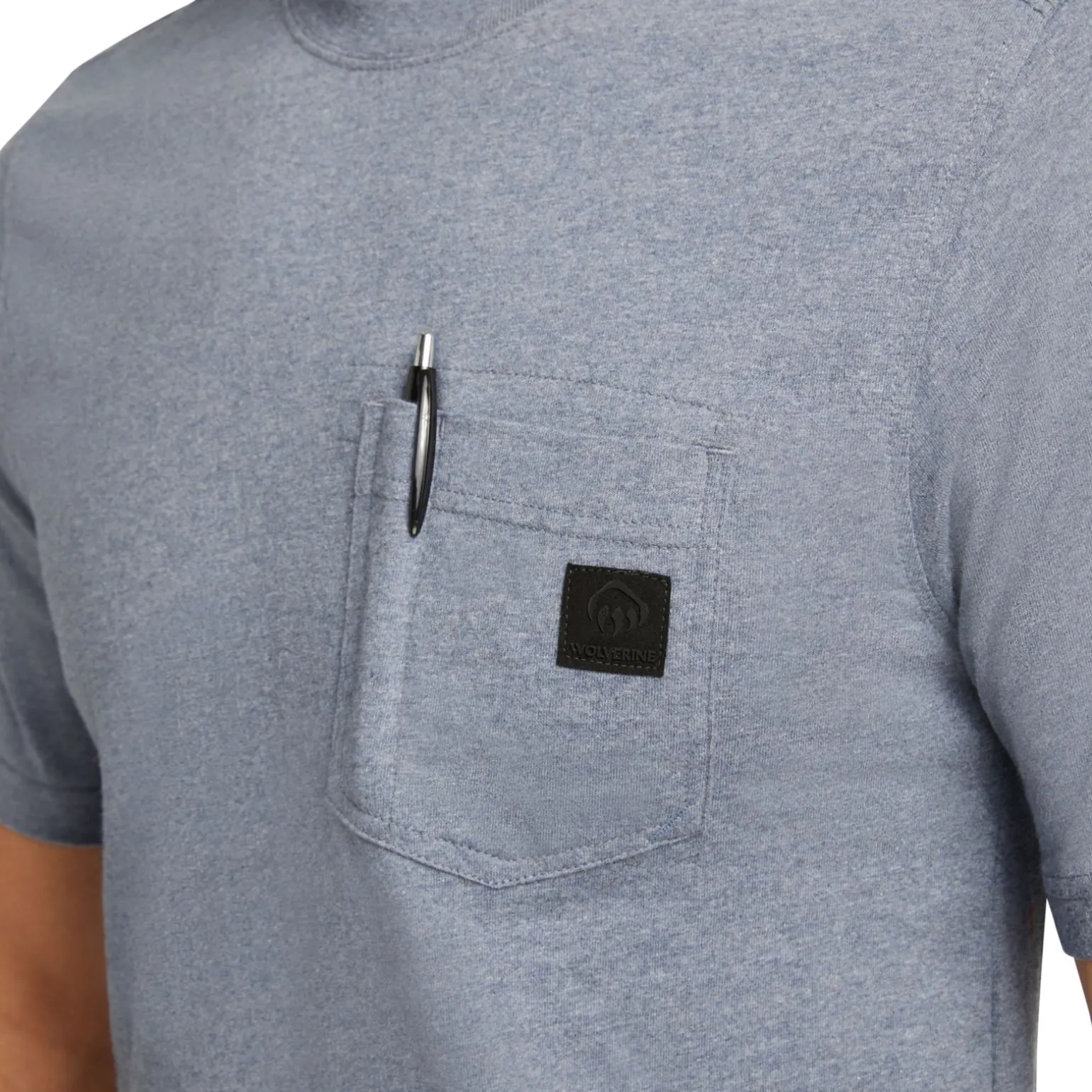 Wolverine Men'S Guardian Cotton™ Pocket Tee Blue Heather Clearance