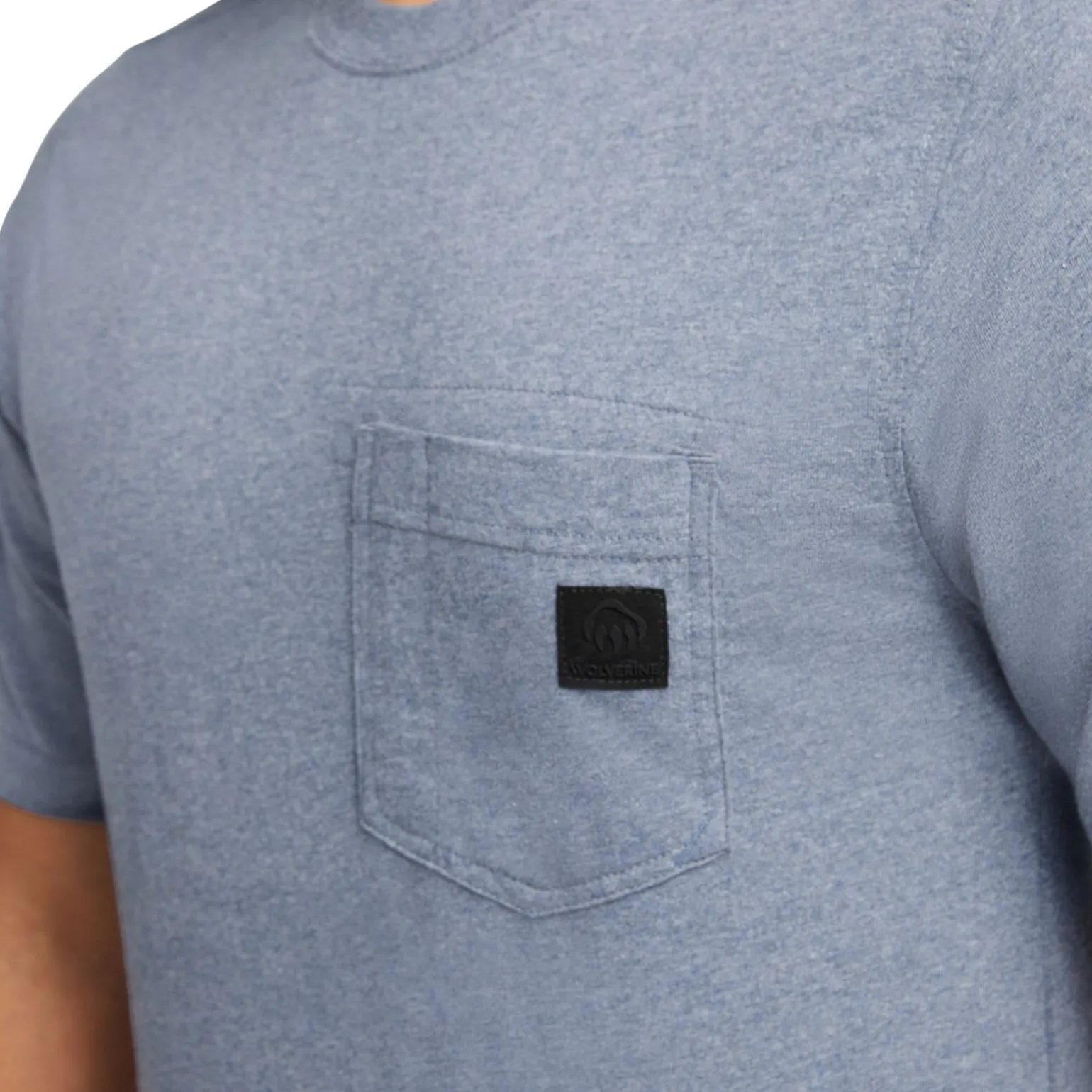 Wolverine Men'S Guardian Cotton™ Pocket Tee Blue Heather Clearance