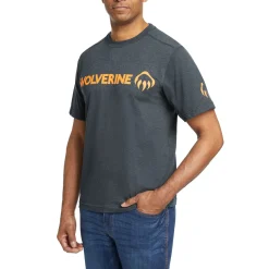 Wolverine Men'S Modern Fit Short Sleeve Graphic Tee Dark Navy Heather/Hv Orange New