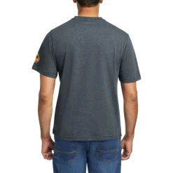 Wolverine Men'S Modern Fit Short Sleeve Graphic Tee Dark Navy Heather/Hv Orange New
