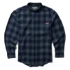 Wolverine Men'S Pike Flannel Shirt Midnight Plaid Fashion