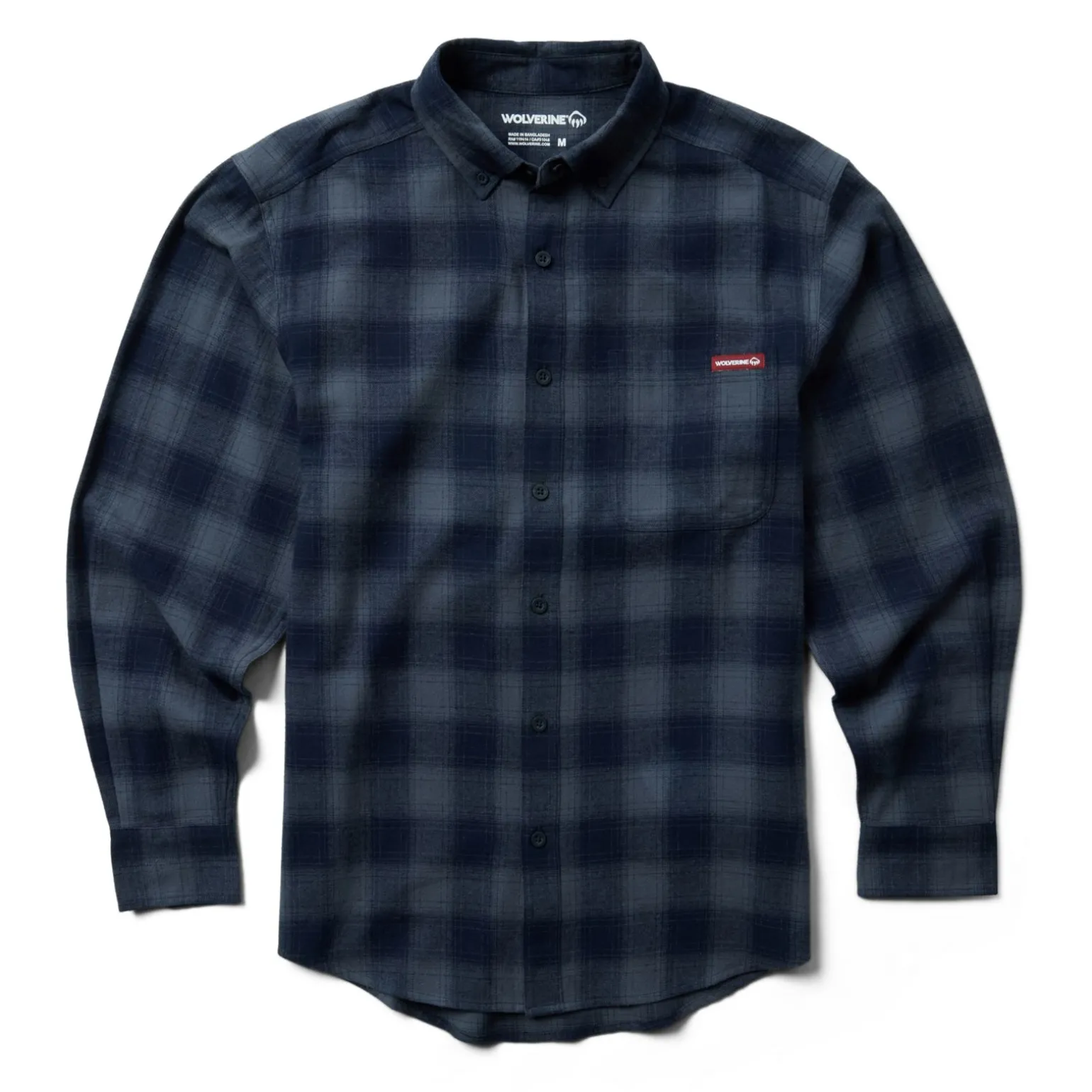 Wolverine Men'S Pike Flannel Shirt Midnight Plaid Fashion