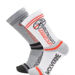 Wolverine Men'S Uncommon Construction Collection – 2-Pack Work Crew Sock White/Grey Online