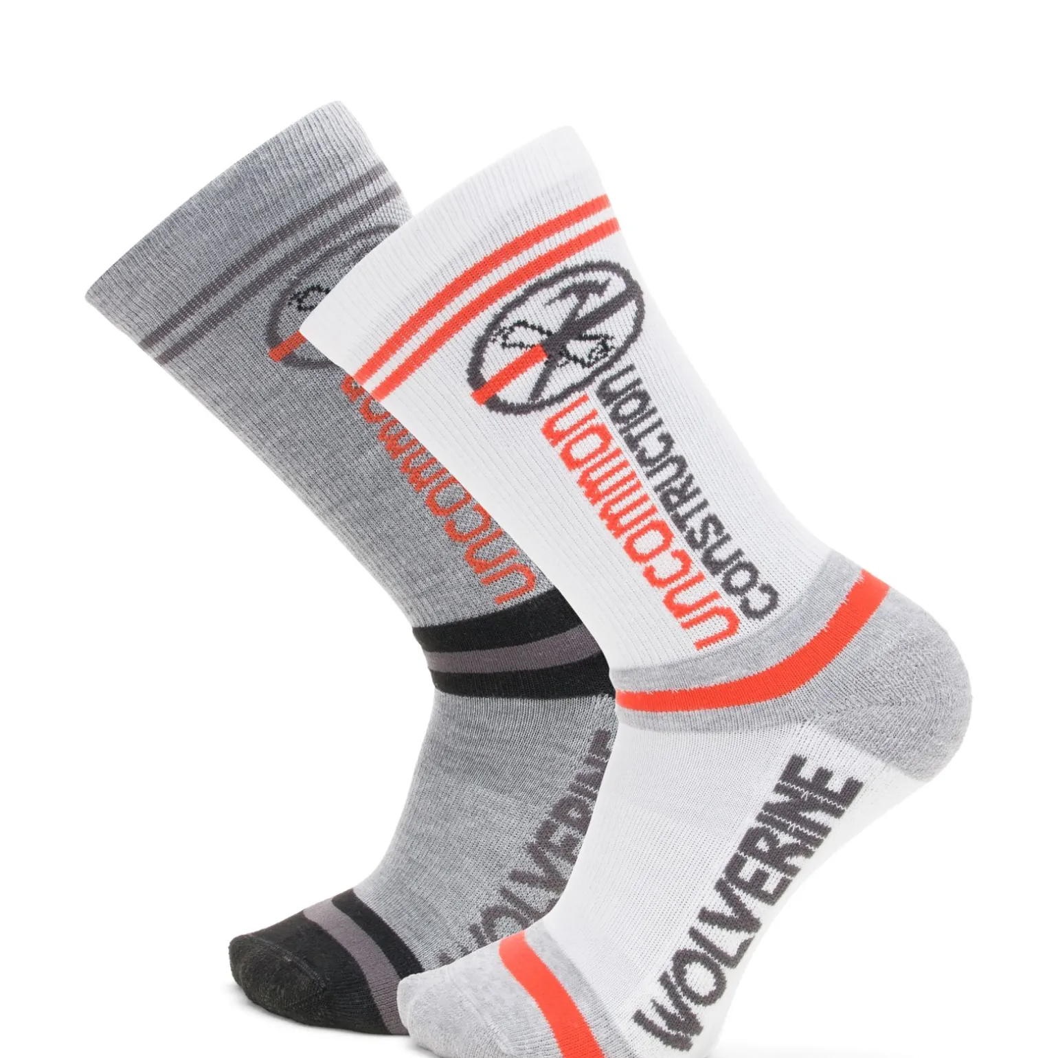 Wolverine Men'S Uncommon Construction Collection – 2-Pack Work Crew Sock White/Grey Online